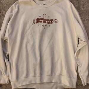 Cream 'Howdy' Graphic Crewneck Sweater - Casual Western Style